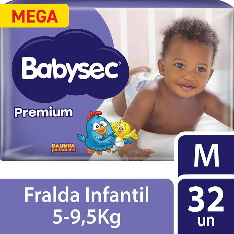 Detalhe da fralda Babysec Premium mostrando as camadas de absorção