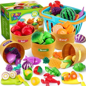 Joyfy Play Food Set with Color Sorting Baskets