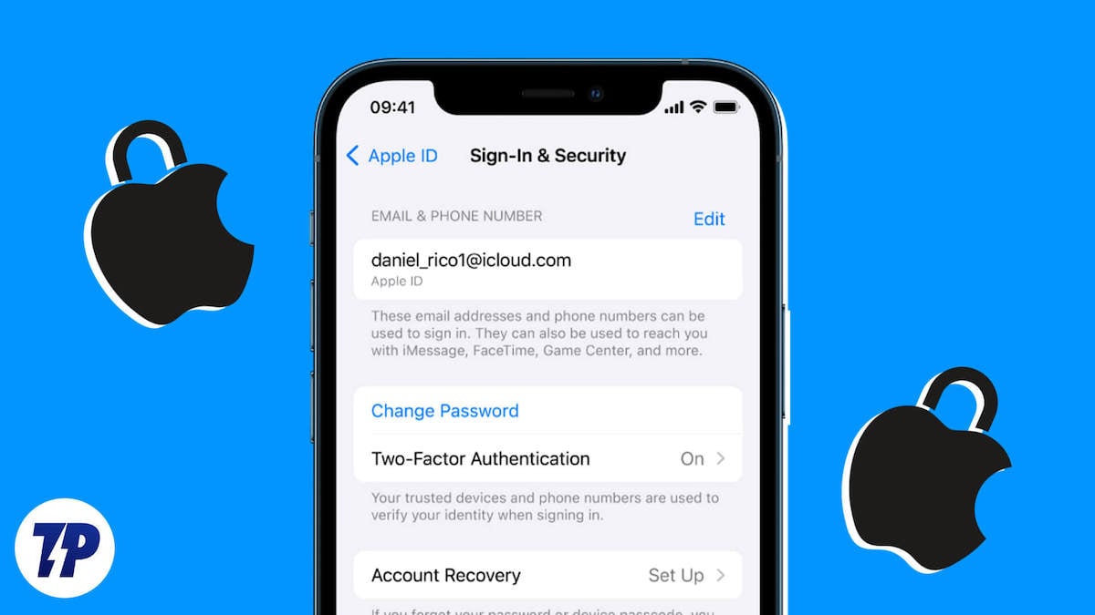 iPhone 显示 Apple ID 登录与安全设置页面