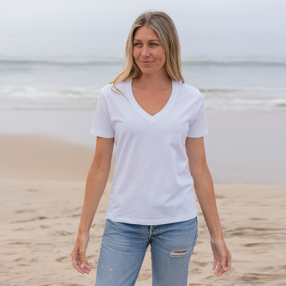 The Classic T-Shirt Company Women's Organic Cotton V-Neck