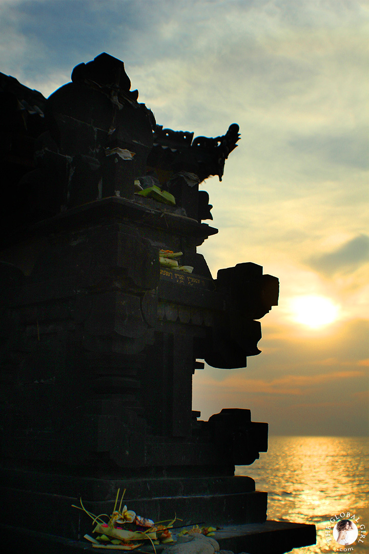 Tanah Lot sea temple at sunset
