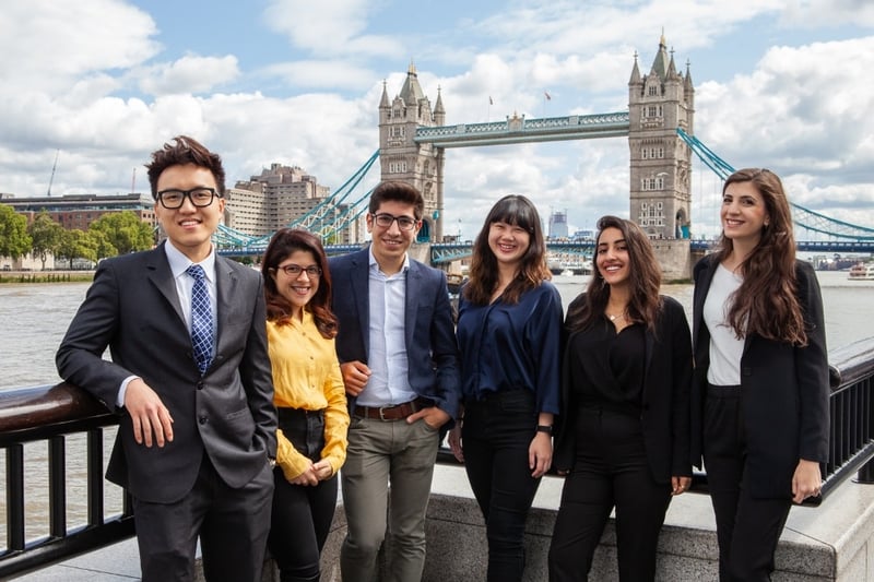 University students participating in an internship