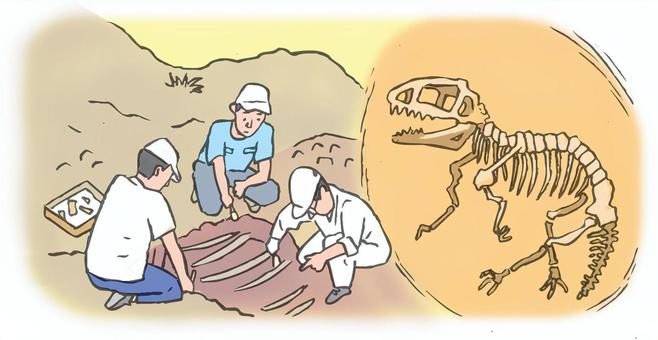 Escavação de fósseis