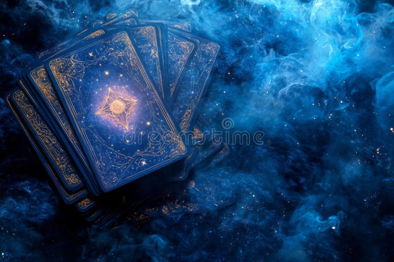Tarot cards spread mystical