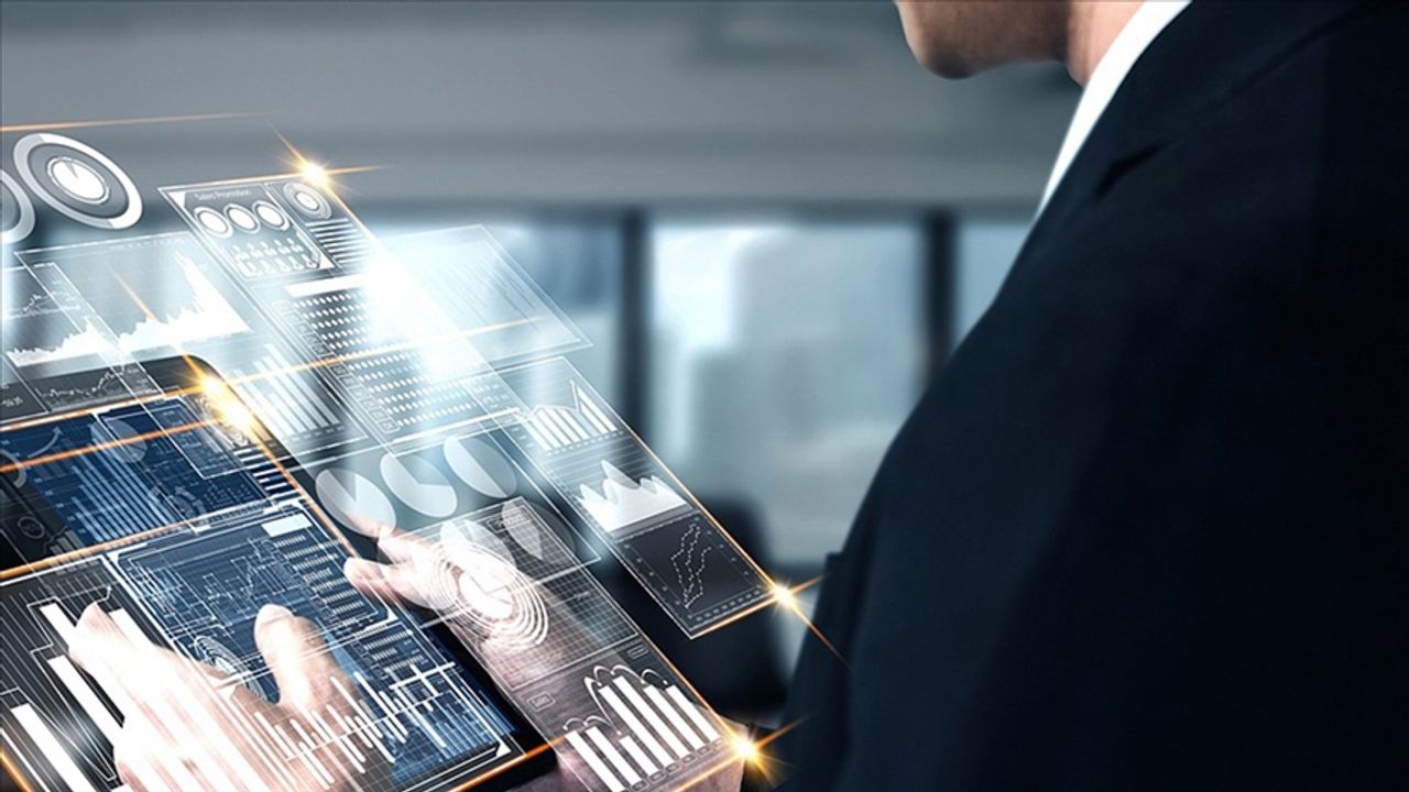 Yapay zeka tarafından analiz edilen finansal piyasaları temsil eden dijital görsel
