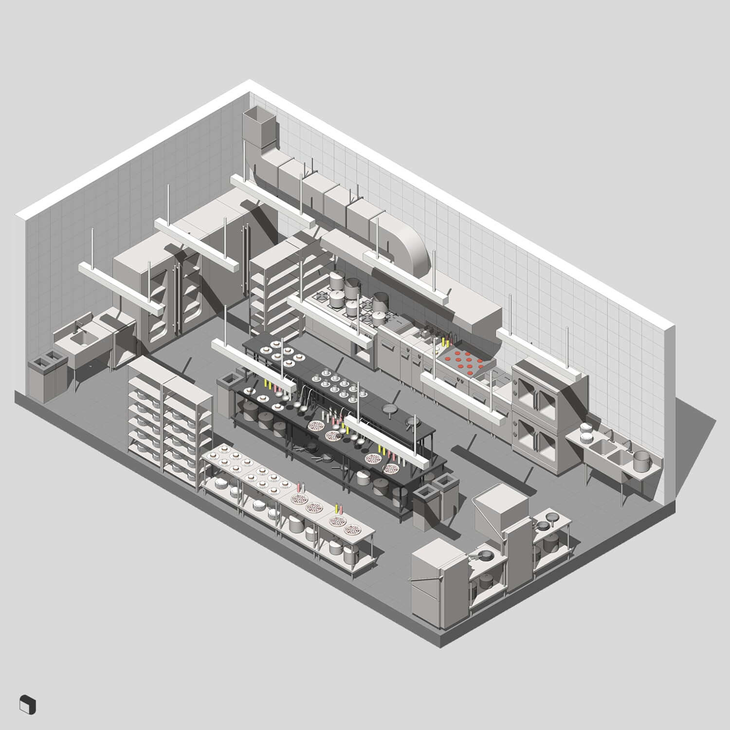 Industrial Kitchen 3D Model