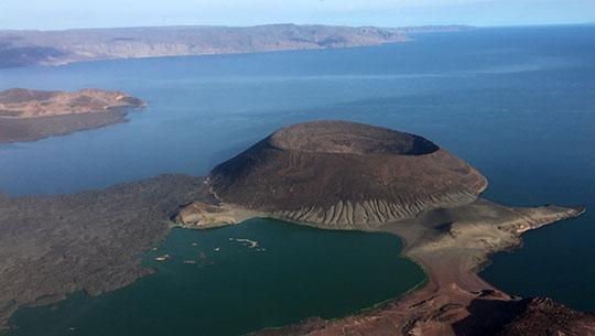 Aerial view of Lake Turkana in Kenya