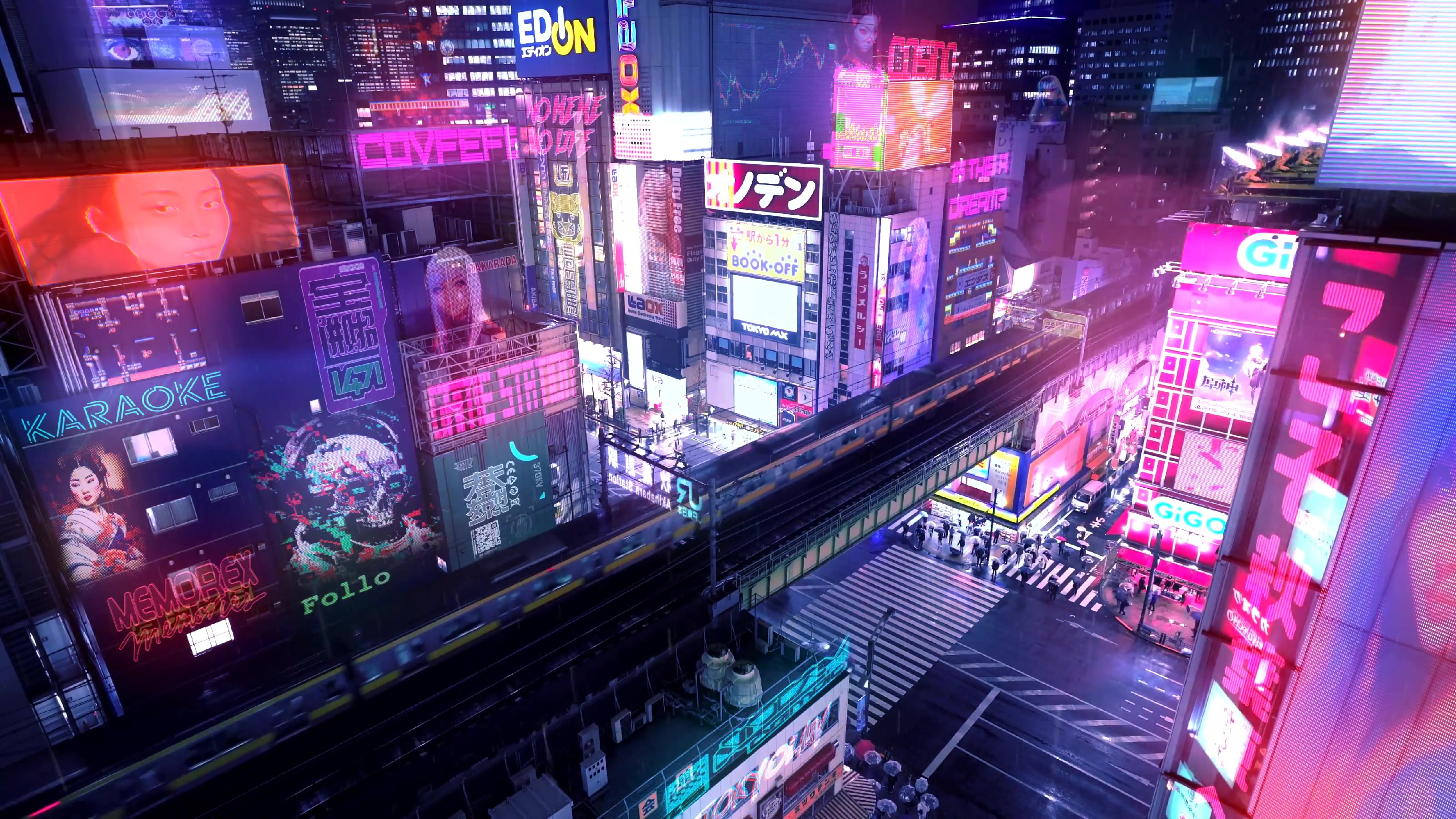 赛博朋克城市夜景