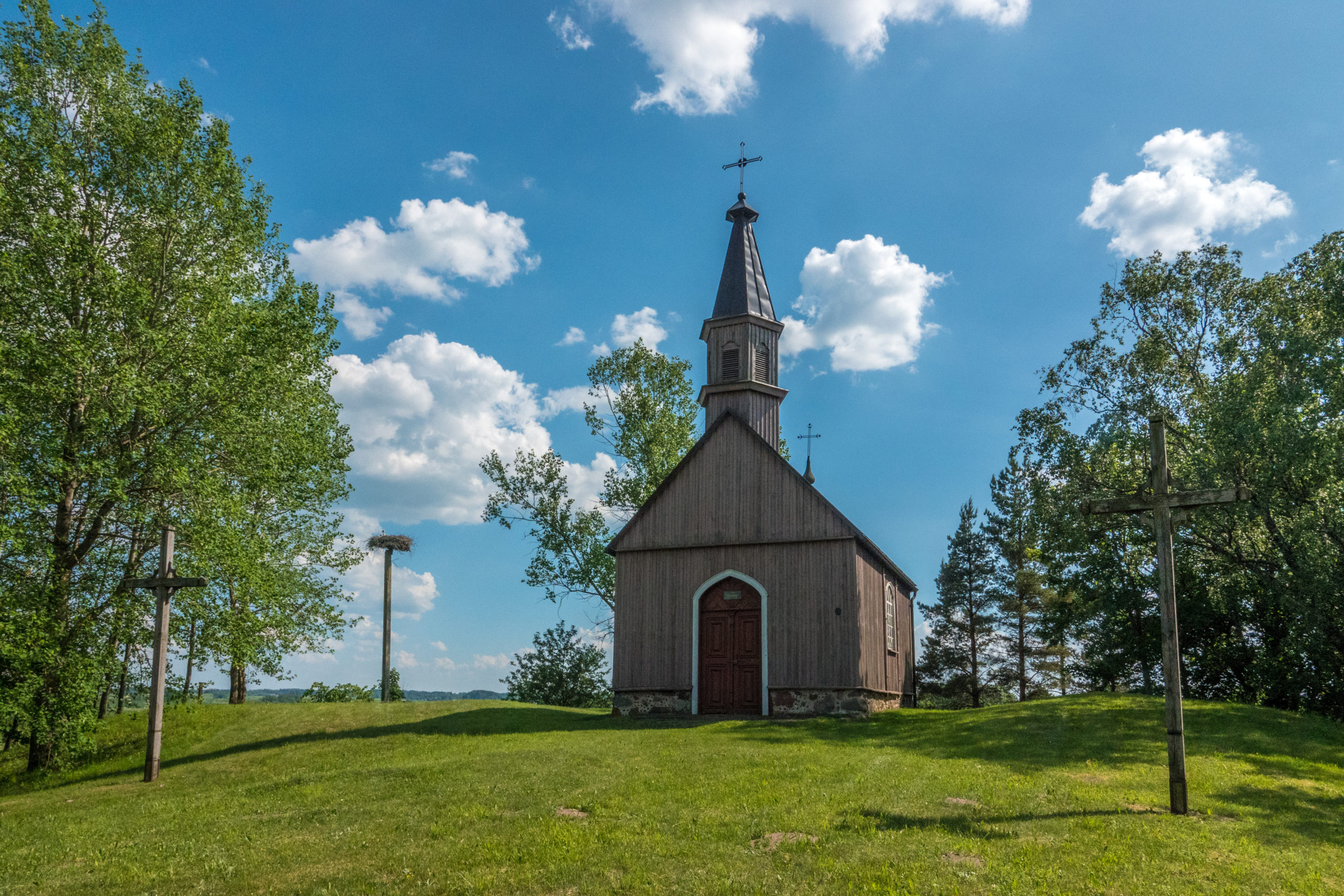 Žemaičių Kalvarijos bazilikos vaizdas iš paukščio skrydžio