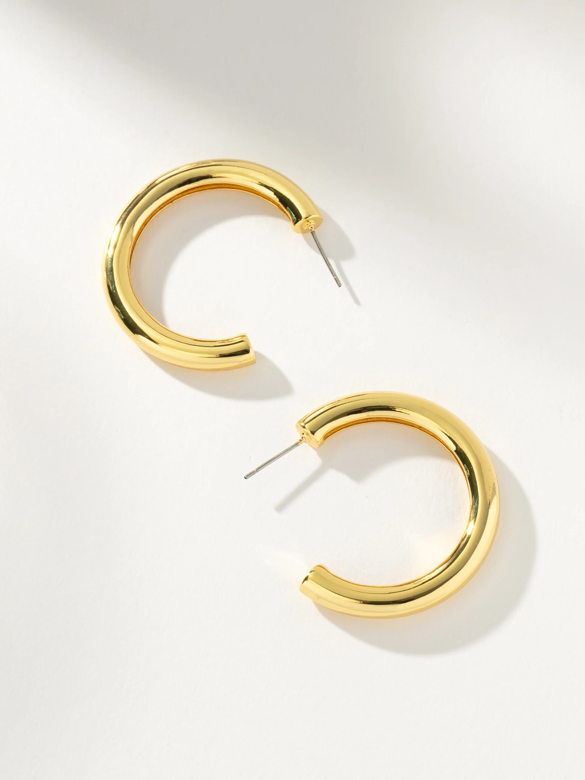 Rose Gold Thin Hoop Earrings Minimalist
