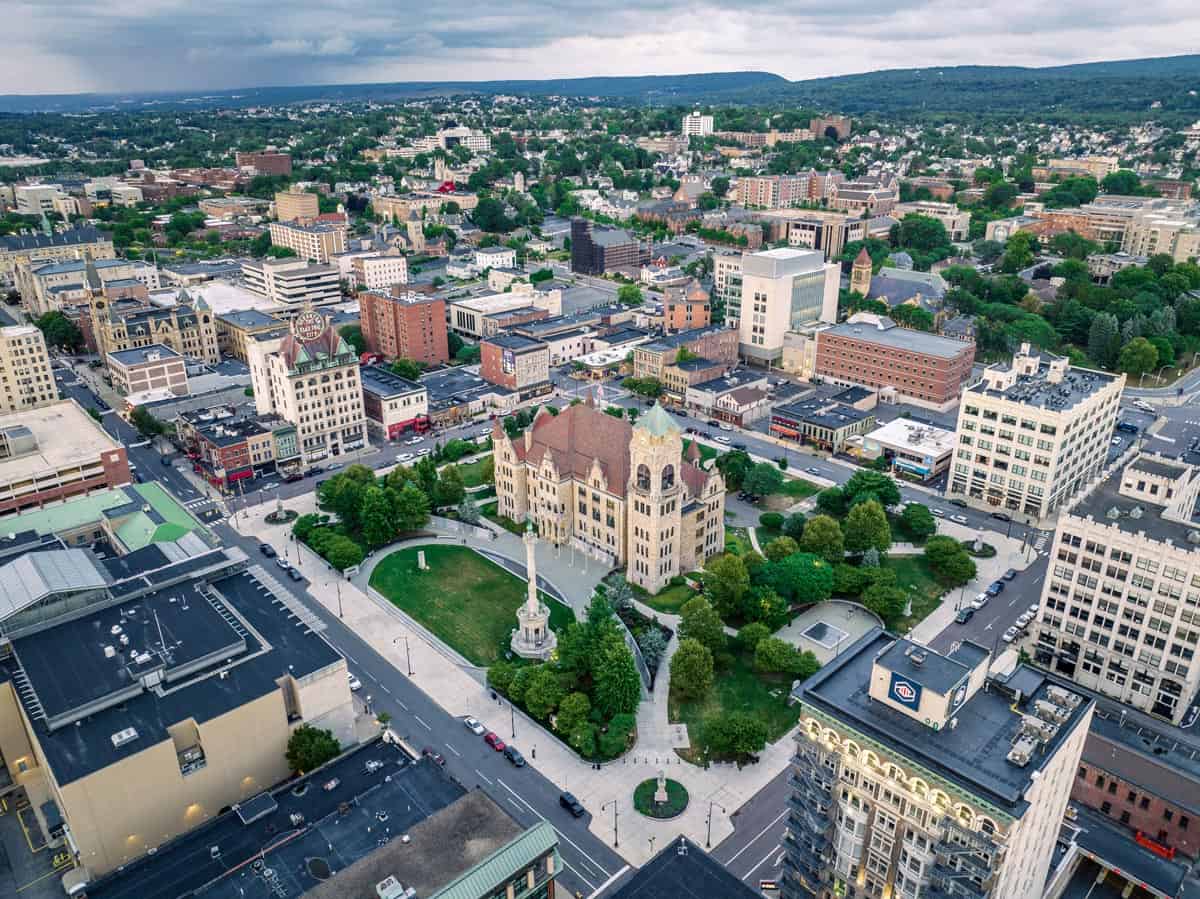 Aerial view of Scranton, Pennsylvania