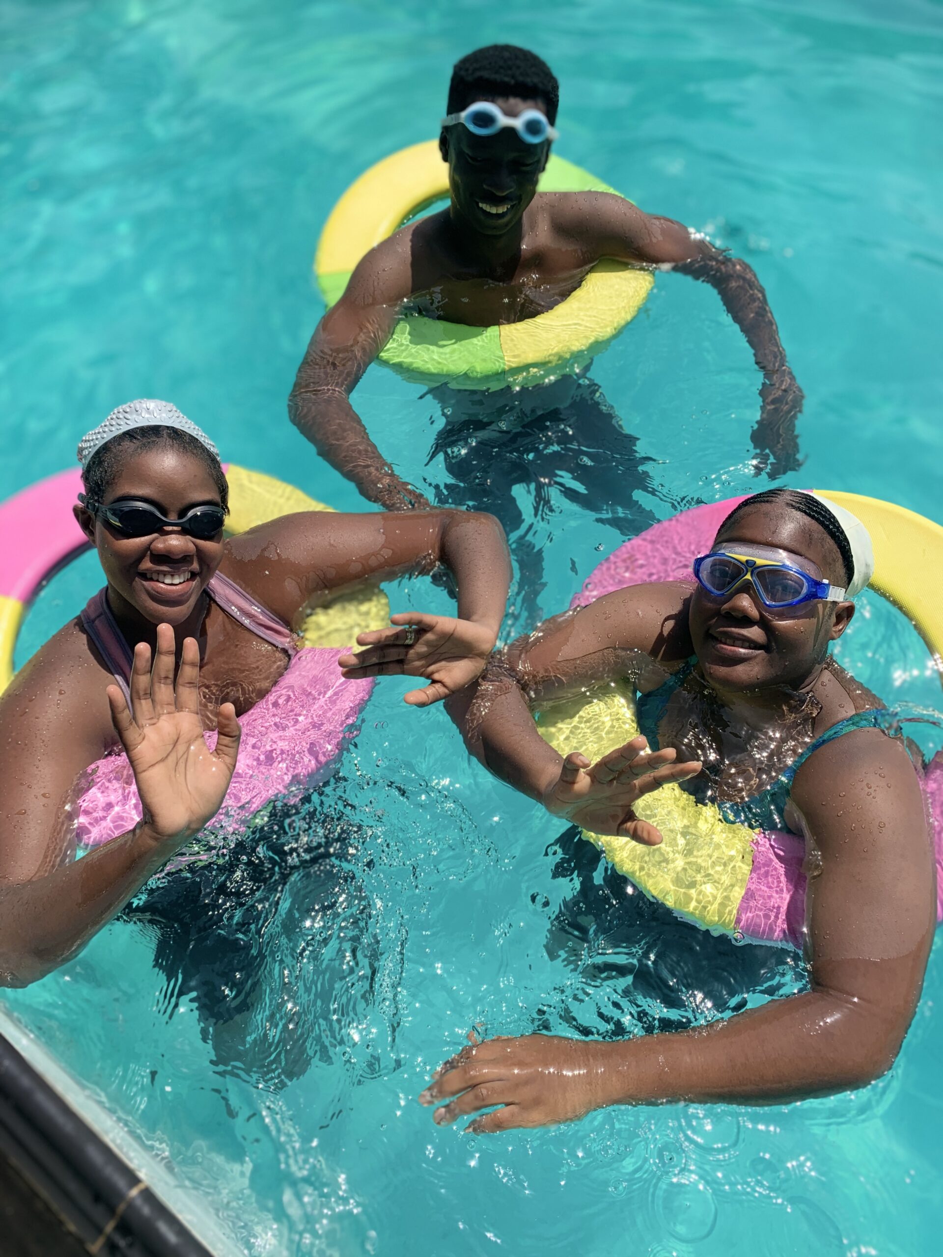 Seniors exercising in a pool