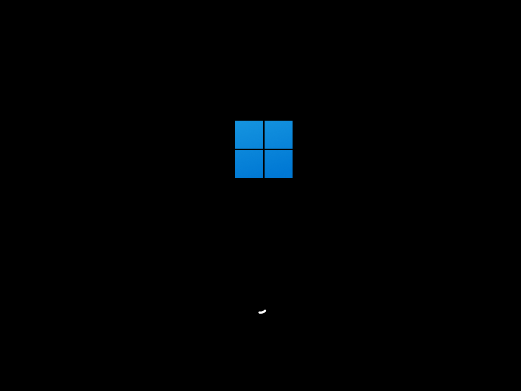 Windows 11 Boot Screen Loading Windows 11 boot screen with logo and loading animation