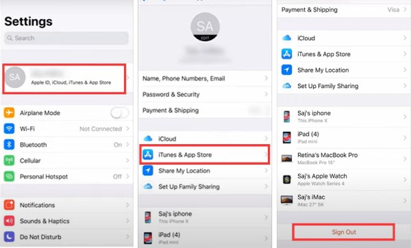 iPhone设置中iTunes与App Store切换账号