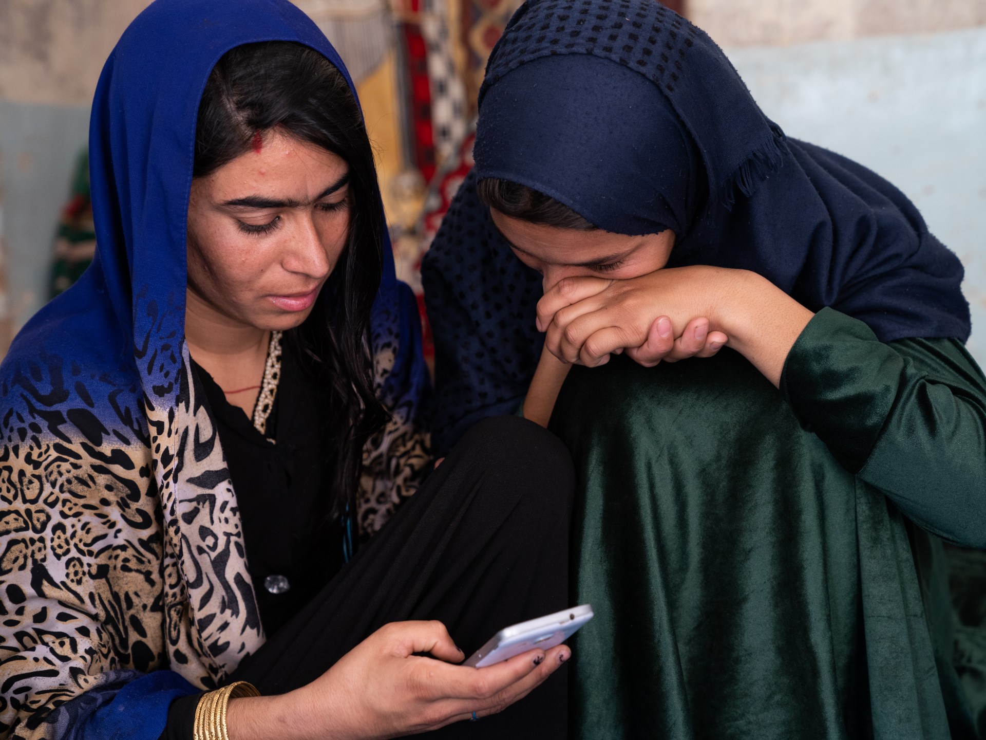 Pakistani teenage girl with sad expression