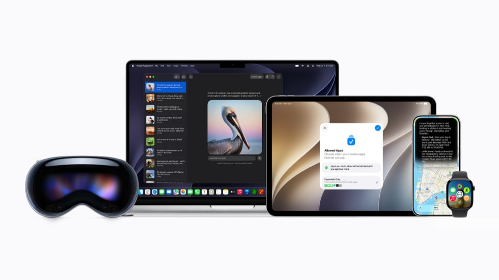 Apple Intelligence next generation devices lineup 2026 Apple Intelligence devices lineup showing iPhone, iPad, Mac and Apple Vision Pro