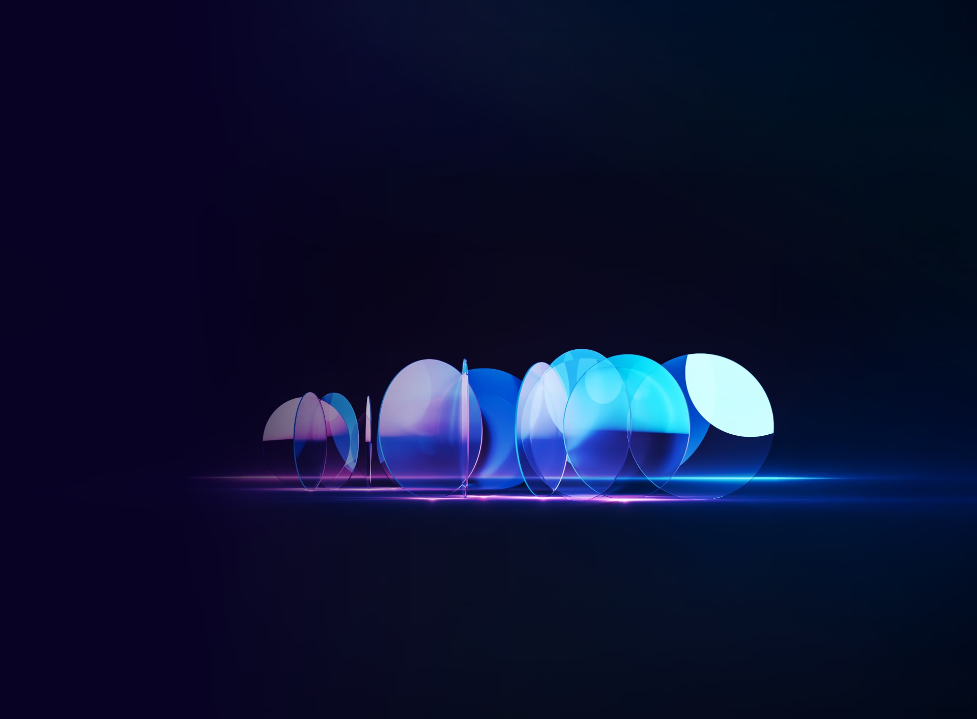 Abstract blue and purple pill capsule floating in dark space