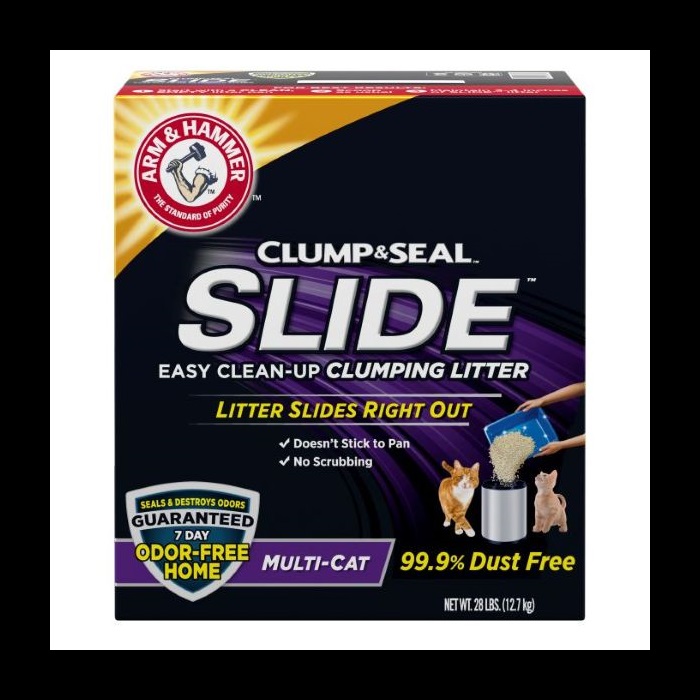 ARM & HAMMER Clump & Seal SLIDE Platinum Multi-Cat Clumping Cat Litter, 18-lbs