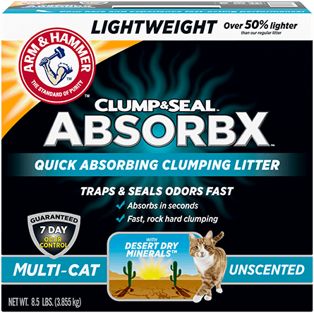 Arm & Hammer Clump & Seal AbsorbX Clumping Cat Litter, 19-lb Box
