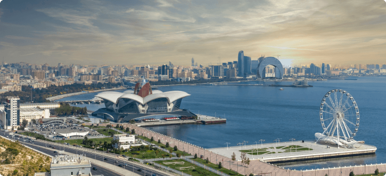 Azerbaijan Baku Tour Package - Flame Towers and Caspian Sea