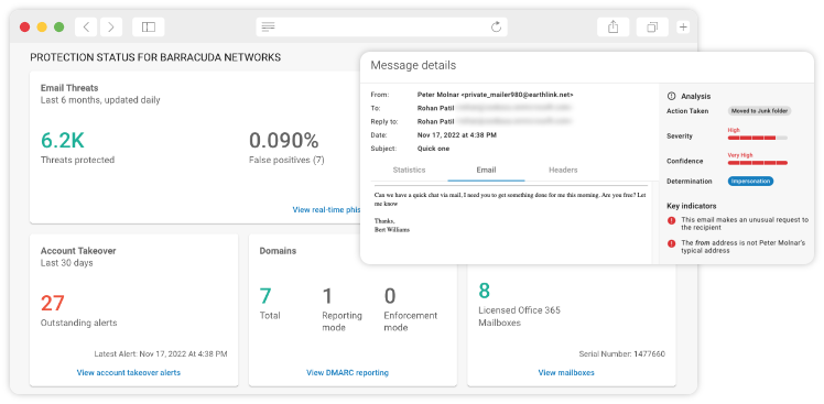 Barracuda Email Protection Dashboard