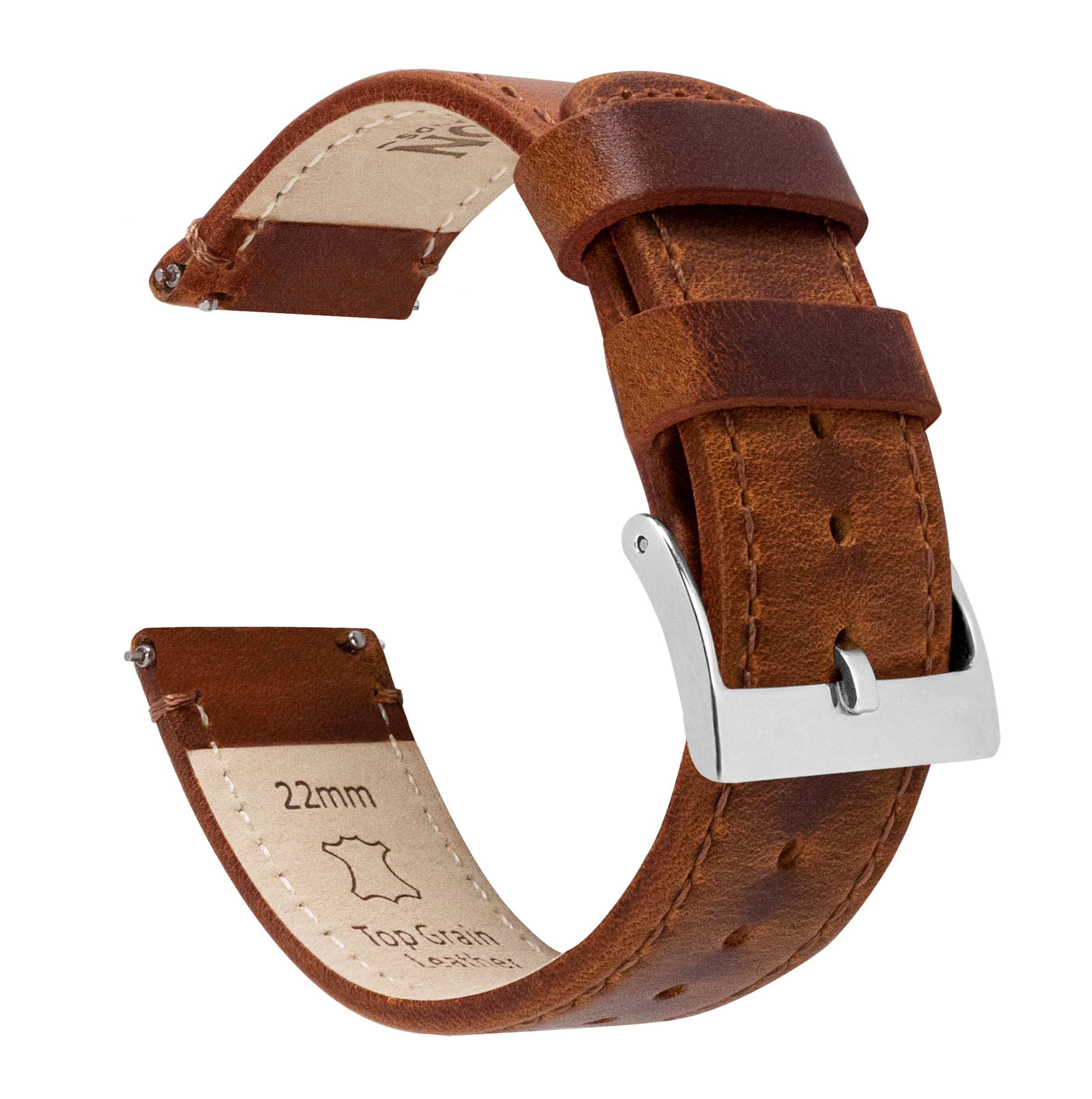 Navy & Brown Leather Watch Straps Set