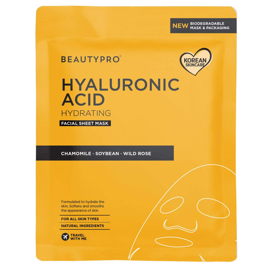 BEAUTYPRO Hyaluronic Acid Hydrating Facial Sheet Mask 3-Pack