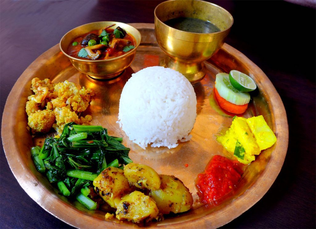 Traditional Nepali meal