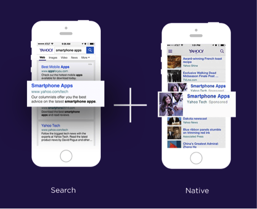 Yahoo Search vs Native Reklam Görünümü