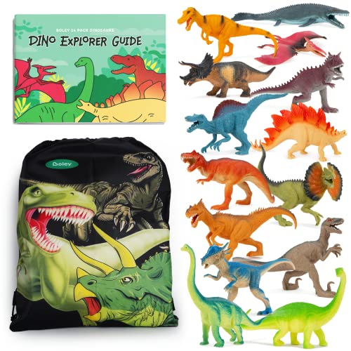 Joyfy 19 PCS Dinosaur Toy Set with Play Mat & Cage
