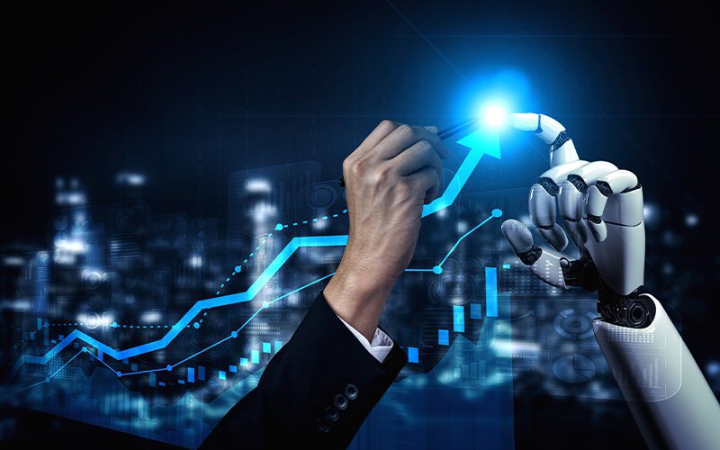 Yapay zeka destekli finansal analiz konsepti