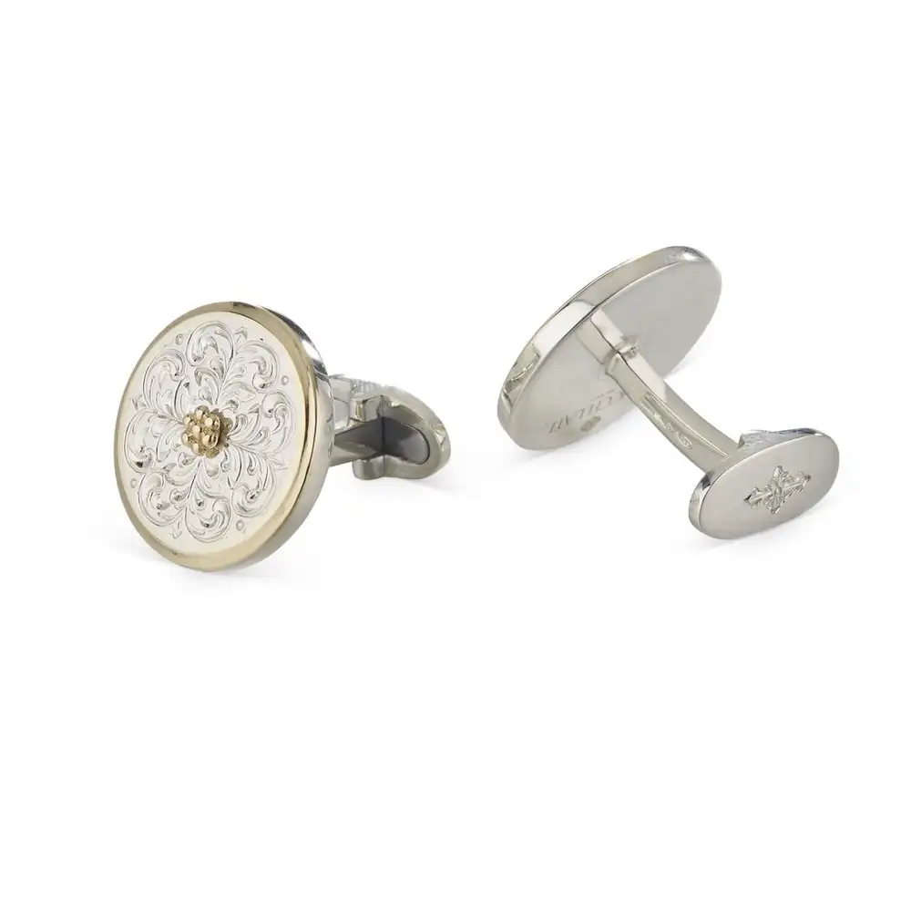 Silver Gold Fish Cufflinks in Gift Box