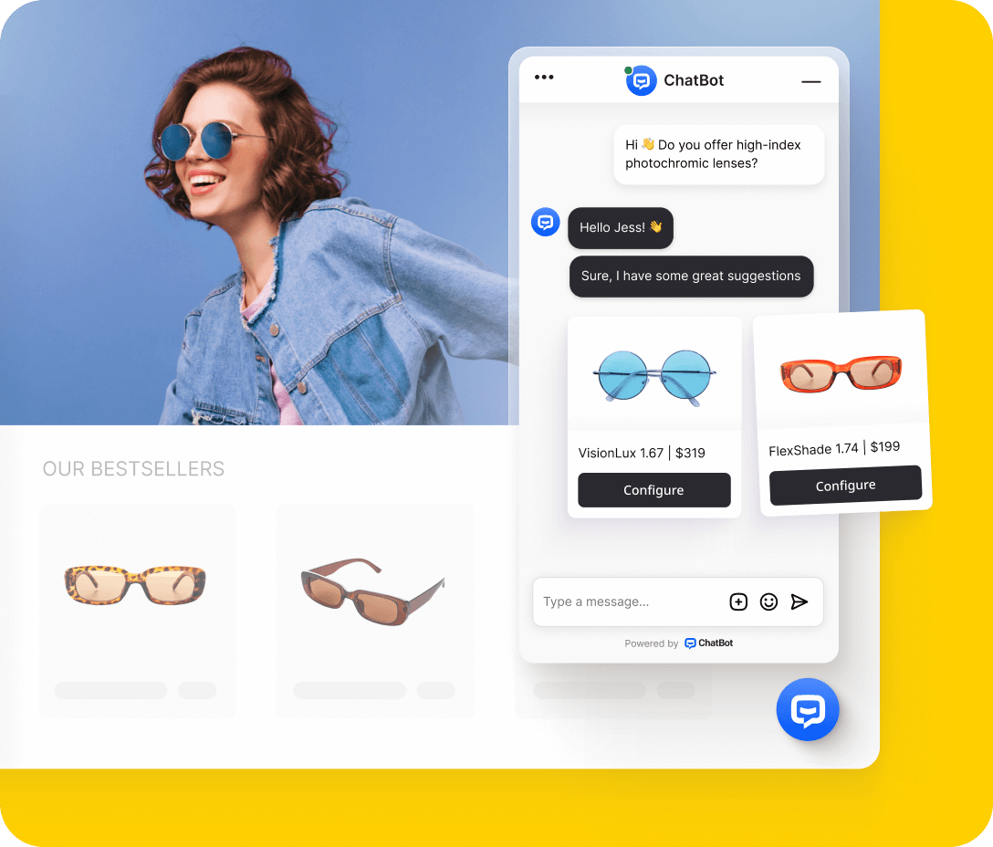 Chatbot widget on website