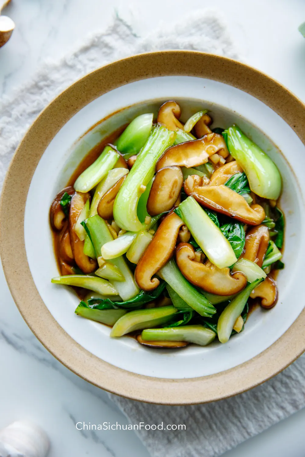 Bok choy and mushroom stir fry