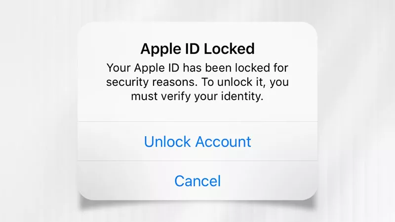 Apple ID账户锁定警告弹窗提示验证身份解锁