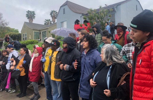 California housing crisis protest