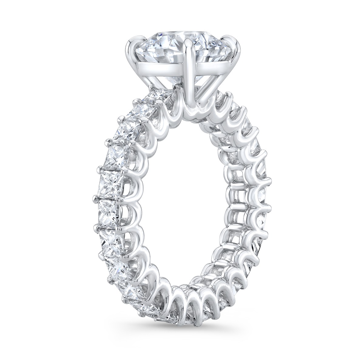 5 Ct Cushion Cut Diamond Eternity Engagement Ring