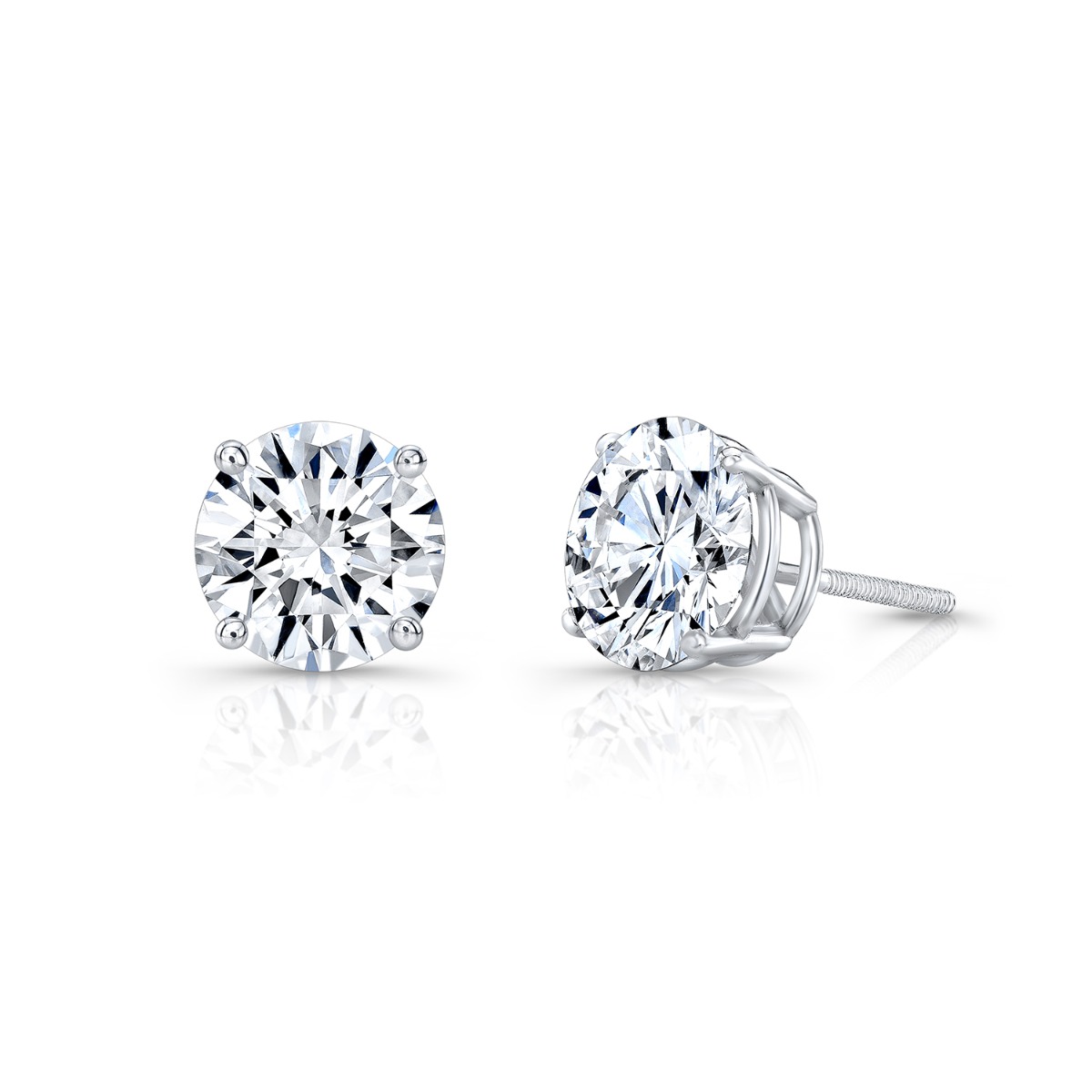 Classic Pear Diamond Stud Earrings Gold