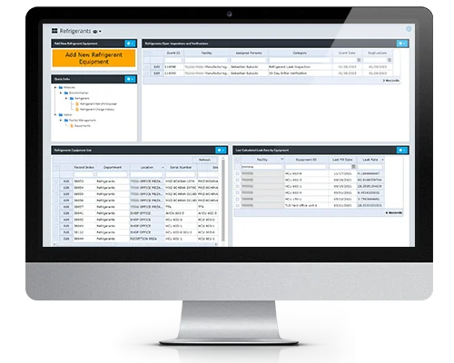 Interface logiciel de gestion des fluides frigorig&egrave;nes