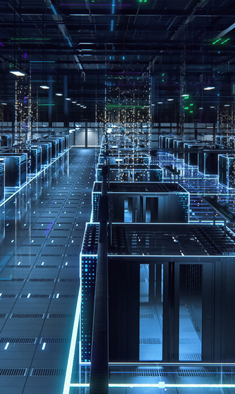 AI data center with optical network connections