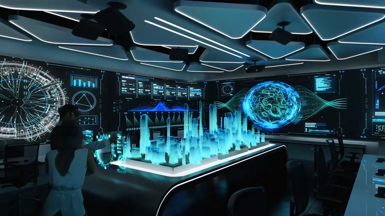 Futuristic artificial intelligence laboratory