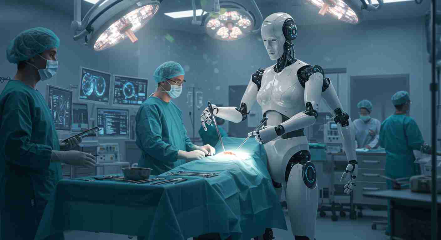 手术机器人在手术室工作