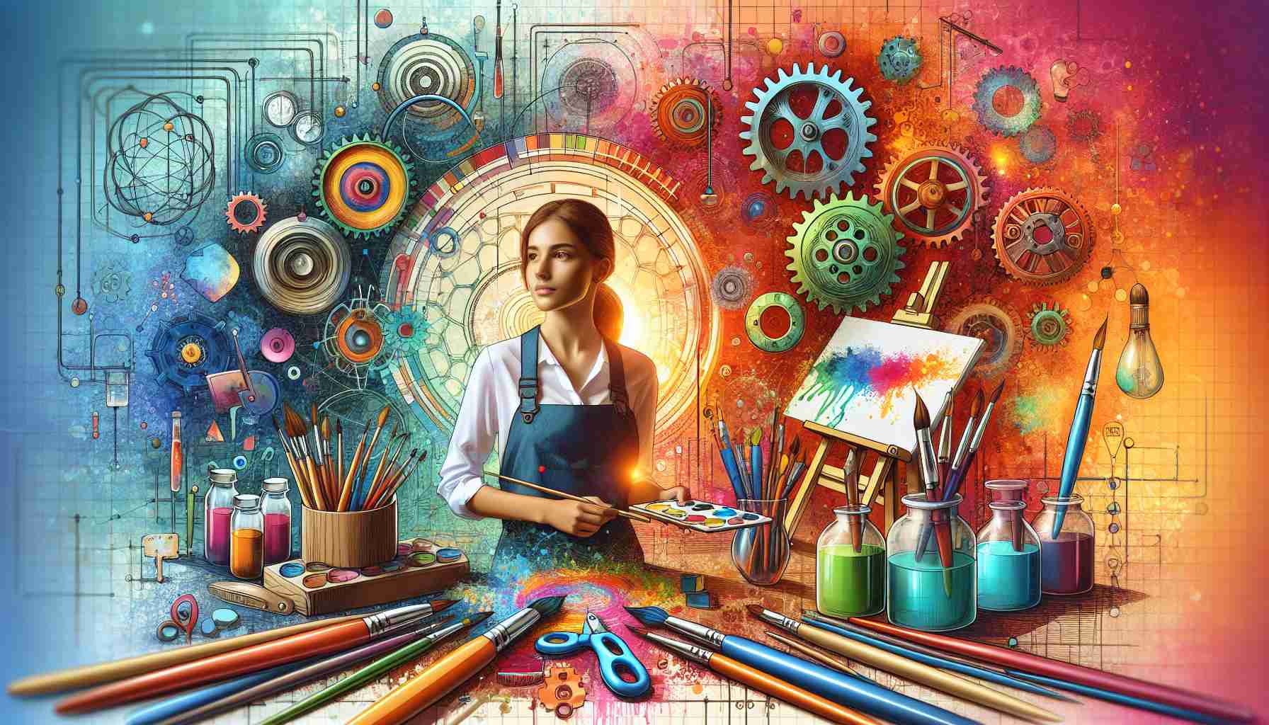 抽象艺术背景，展示创意灵感与职业发展路径