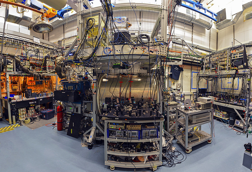 Quantum physics laboratory interior