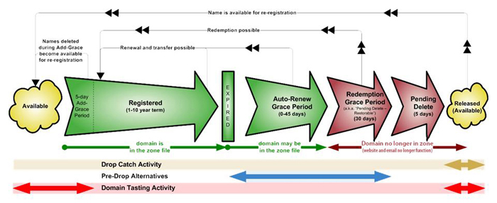 Life Cycle of a Typical gTLD Domain Name