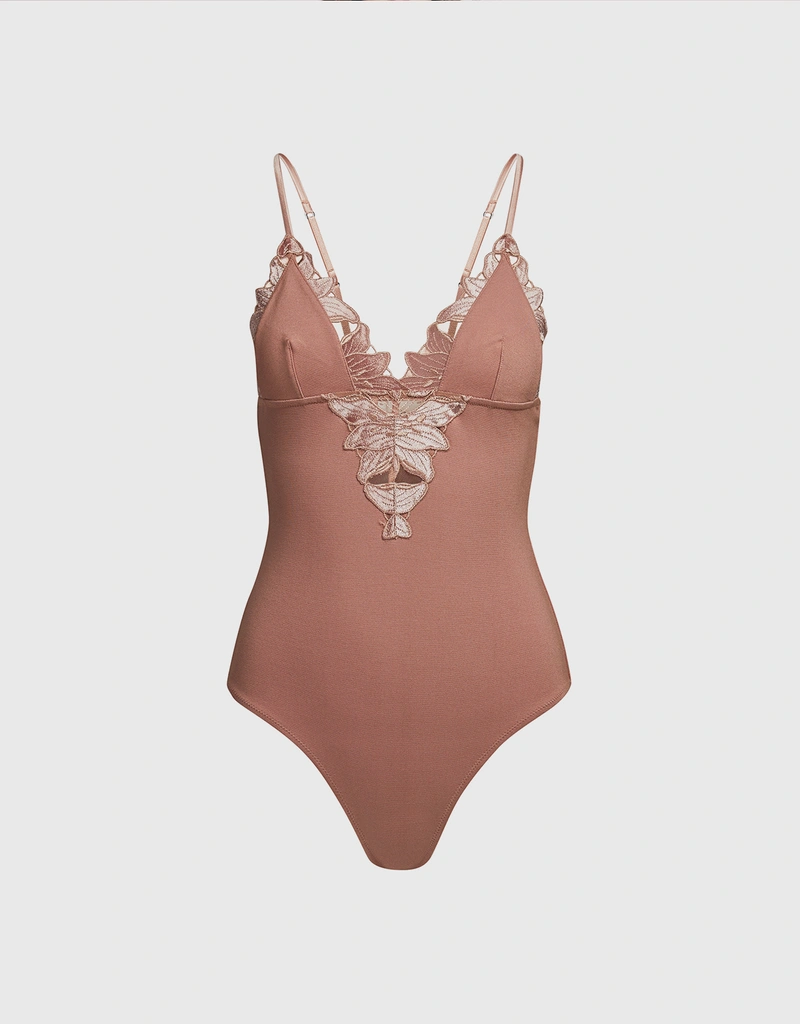 Fleur du Mal Women's Lily Embroidery Bodysuit
