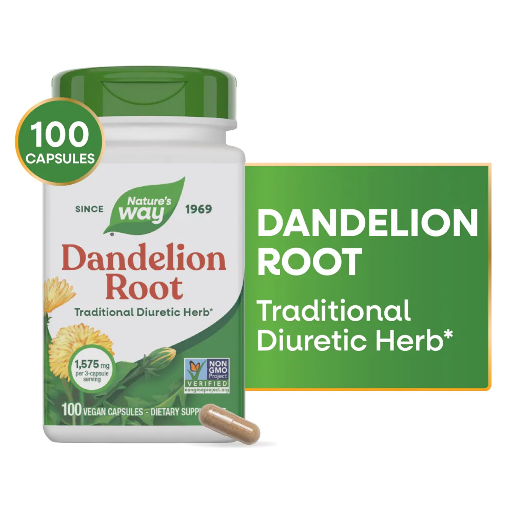 Nature's Way Dandelion Root traditional diuretic herb vegan capsules