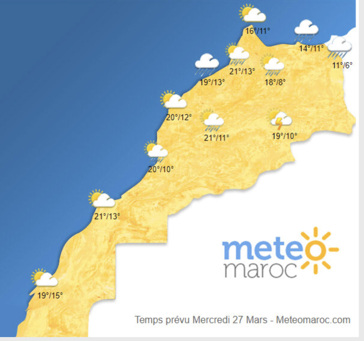 خريطة توقعات الطقس في المغرب - MeteoMaroc