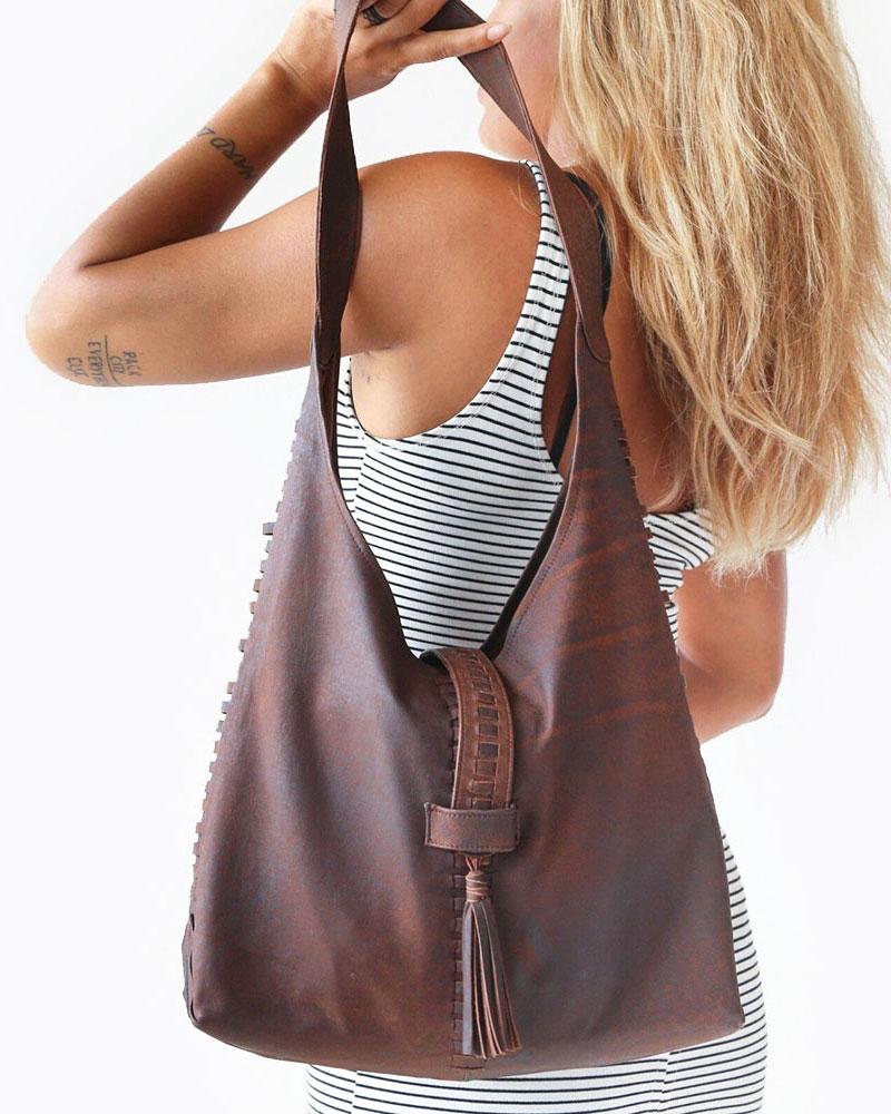 Liberte Leather Brown Hobo Sling Bag