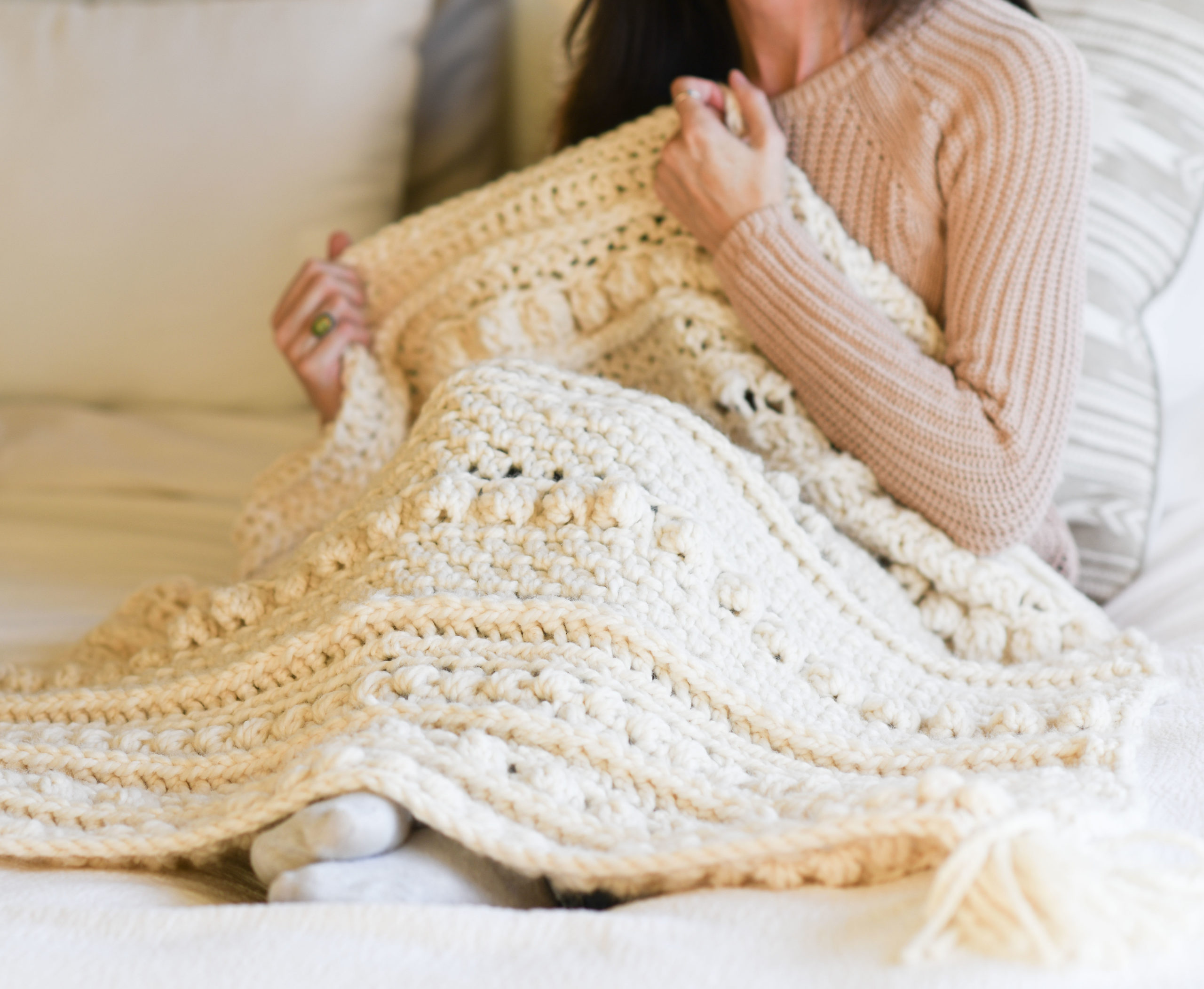 Chunky Sampler Blanket Crochet Pattern - Wintertide Throw
